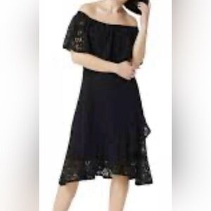 Isaac Mizrahi live blue floral lace, midi dress size large